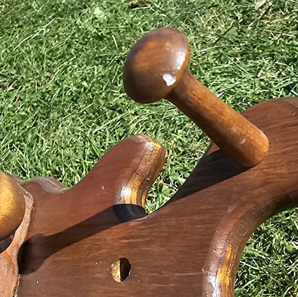 CHILD'S WOODEN MOOSE HEAD CLOTHES COAT HAT RACK 12" LONG, WALL MOUNTED - Picture 7 of 13